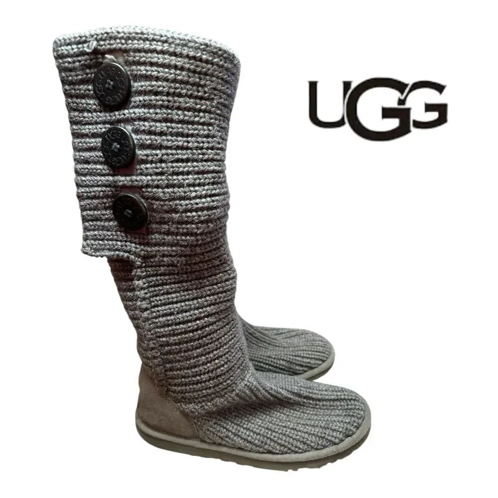UGG Women's Classic Cardy Gray Grey Knit 5819 Winter Boots 6
